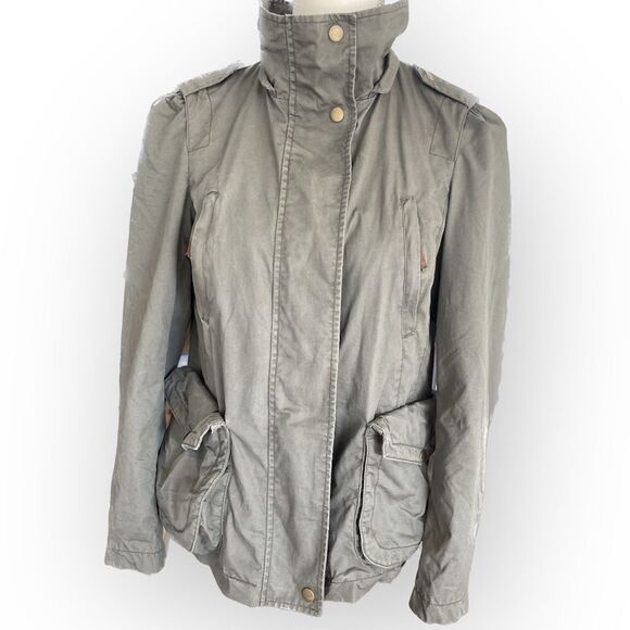 Zara Military Drawstring Waist Jacket Wilderness Utility Streetwear - Picture 1 of 9